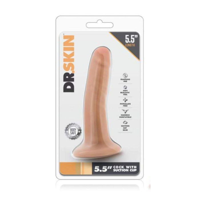 Flesh-colored Dr Skin Dildo with suction, perfectly sized from Lady Jane Adult Shop