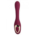 Sleek maroon Dual Pleasures Vibrator & Clit Licker at Lady Jane adult shop