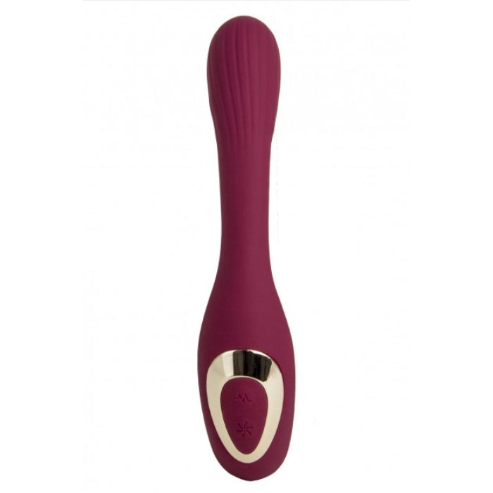 Sleek maroon Dual Pleasures Vibrator & Clit Licker at Lady Jane adult shop