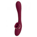 Dual Pleasures Vibrator & Clit Licker - Bordeaux at Lady Jane adult shop