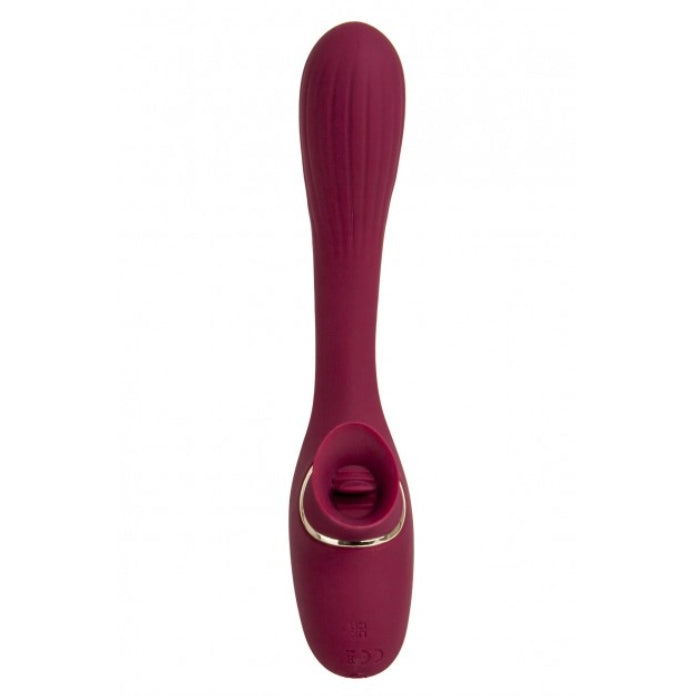 Dual Pleasures Vibrator & Clit Licker - Bordeaux at Lady Jane adult shop