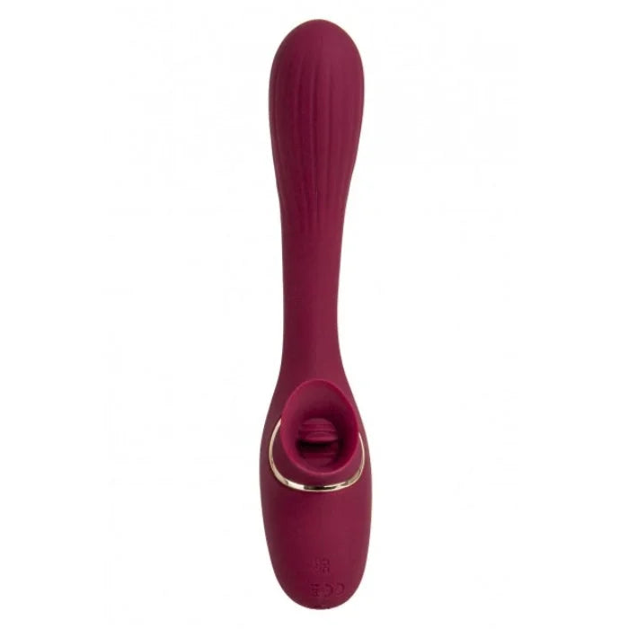 Dual Pleasures Vibrator & Clit Licker - Bordeaux at Lady Jane adult shop
