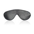 Black satin eye mask with stitched edges from everything bondage 12 piece kit with cuffs faux fur lined accents