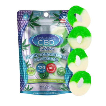 Lady Jane Adult Sex Shop | Experience CBD 120mg Sour Apple Rings 4Pc | Category_Lubes & Enhancers, Edibles, New,