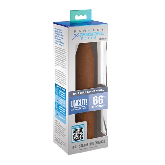 Lady Jane Adult Sex Shop | Fantasy X Tensions Elite Uncut 7inch Penis Sleeve Tan