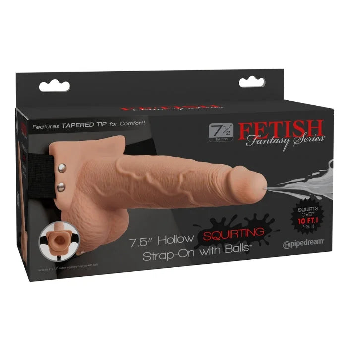 Lady Jane Adult Sex Shop | Fetish Fantasy 7.5inch Hollow Squirting Strap On Light