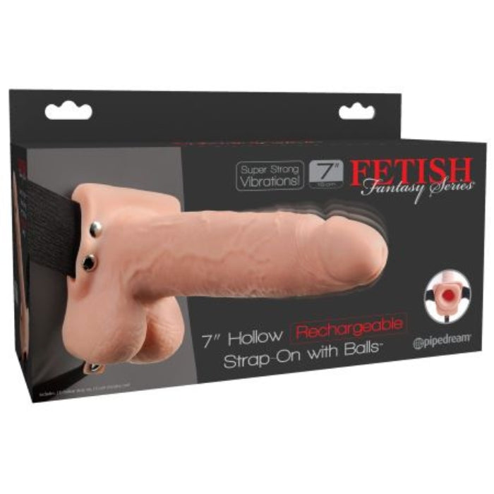 Lady Jane Adult Sex Shop | Fetish Fantasy 7inch Vibrating Hollow Strap On Light