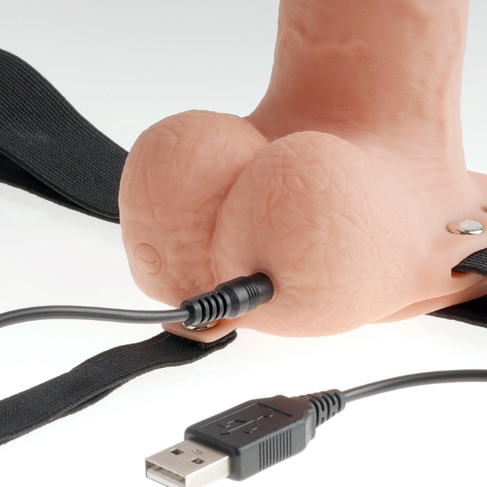 Lady Jane Adult Sex Shop | Fetish Fantasy 7inch Vibrating Hollow Strap On Light