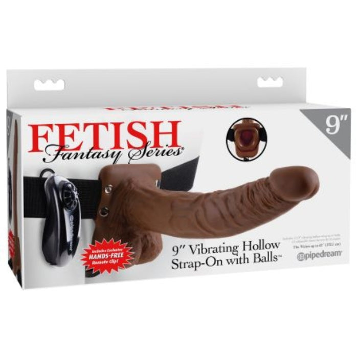 Lady Jane Adult Sex Shop | Fetish Fantasy 9inch Vibrating Hollow Strap On Dark