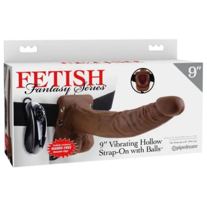 Lady Jane Adult Sex Shop | Fetish Fantasy 9inch Vibrating Hollow Strap On Dark