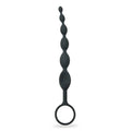 Black silicone anal beads with a ring handle for Fifty Shades Pleasure Intensified