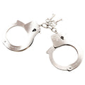 You are Mine metal Handcuffs are a strong pair of lockable handcuffs with a safety mechanism. Easily adjusting to fit most wrists, each cuff can be released instantly by using the lever to the side of the lock or with the 2 functional keys. A chain separates the cuffs 3 inches apart, providing enough room to move.