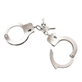 You are Mine metal Handcuffs are a strong pair of lockable handcuffs with a safety mechanism. Easily adjusting to fit most wrists, each cuff can be released instantly by using the lever to the side of the lock or with the 2 functional keys. A chain separates the cuffs 3 inches apart, providing enough room to move.