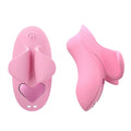 Pink USB rechargeable finger vibrator with heart button and multiple vibration speeds