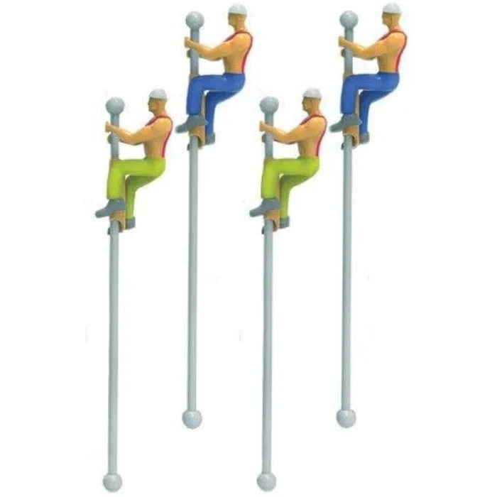 Fireman’s Pole Drink Stirrers: 4 mini athletic men on gray poles for girls nights