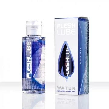 Blue-tinted Fleshlight Fleshlube water-based lube bottle, 100ml, natural feel