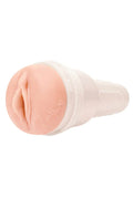 Pink silicone anal plug with clear base for Emma Hix lifelike replica
