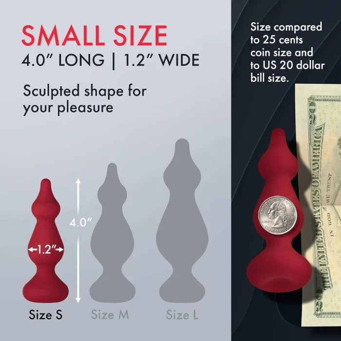 Red Forto F-30 anal plug, small 4-inch silicone toy for pleasure