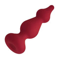 Red Forto F-30 anal plug with wavy silicone design