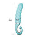 Teal G Jack 2 Vibrator in Bioskin material, curved with ridges for realistic pleasure