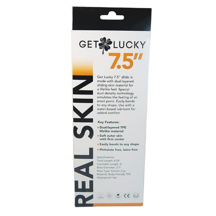 Lady Jane Adult Sex Shop | Get Lucky Real Skin 7.5inch Dildo Light