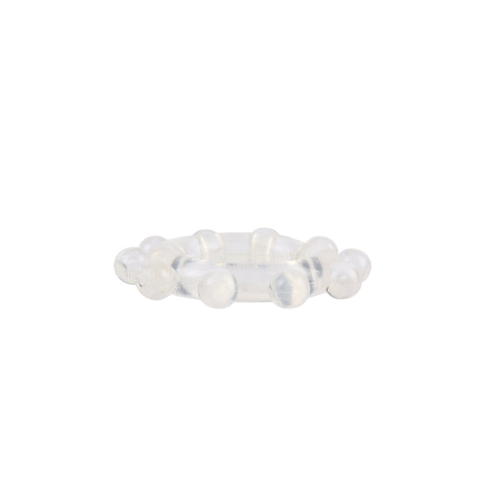 Clear GK Power Enhancer Cock Ring with transparent white bead bracelet