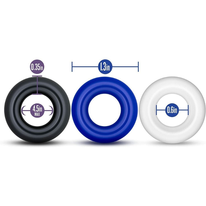 These rings are a simple, seductive way to feel harder, stay harder, and prolong your play. Stay Hard cock rings provide incredible benefits as these can be used both on the penis or the penis and testicles to increase both their size and strength. This trio of cock rings are also made from super elastic elastomer. Easy to clean and good to go to again and again - just like you.