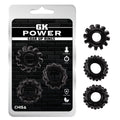 GK Power Gear Up cock rings in blister pack, feel harder stay harder set of 3