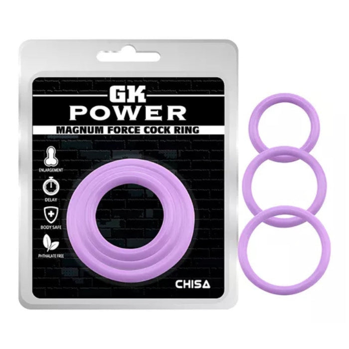 Lady Jane Adult Sex Shop | GK Power Magnum Cock Ring Set - Purple (3)