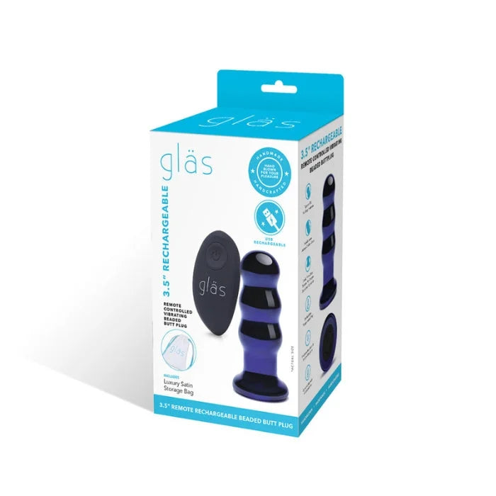 Lady Jane Adult Sex Shop | GLAS Rechargeable Ribbed Butt Plug
