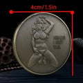 Double-sided bikini girl coin with heads I get tail engraving