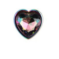 Small rainbow heart basic anal plug with iridescent crystal charm