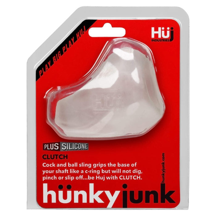 The Clutch cock/ball sling was created with thicker walls for more support. This product is worn to give you that much needed boost. The clutch pushes up and plumps up the shaft while pushing the scrotum out giving you a bigger bulge. The clutch features a dip designed into the shaft ring for less grip on the most sensitive shaft area. Made from TRP silicone blend.