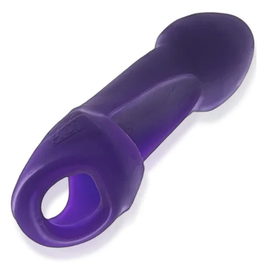 Purple silicone cock ring with circular opening for hunky junk double thruster at lady jane adult shop