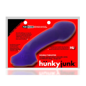 Purple silicone double thruster cockball sling by hunky junk featured at lady jane adult shop
