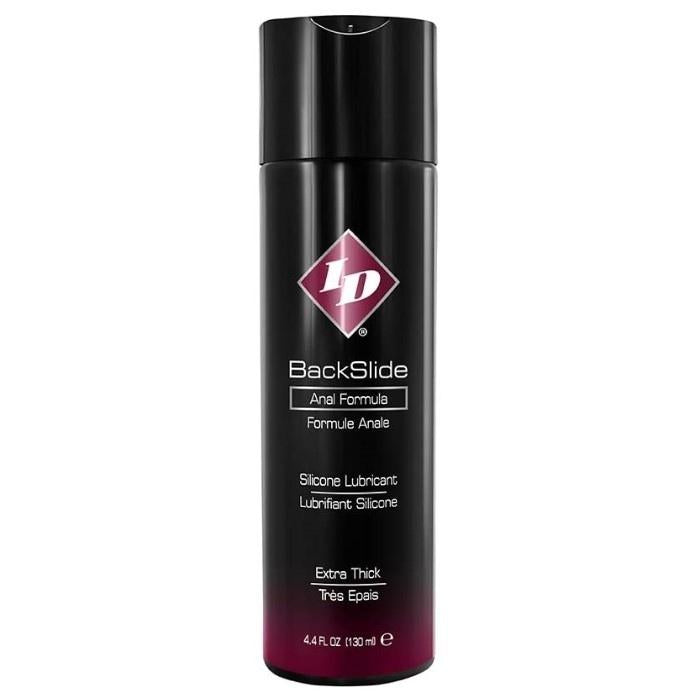 ID Backslide is one of our most popular anal lubricants, provides you with all the long lasting slip you could ask for in a silicone based lubricant! Use it during intimate moments between you and your partner for an exceptional sensual experience. This extra thick concentrated formula includes cloves and spilanthes extract. It is meant to be a natural, muscle relaxant.  130ml