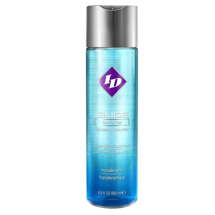 ID Glide is one of our most popular lubricants, provides you with all the moisture you could ask for in a water-based lubricant! Use it during intimate moments between you and your partner for an exceptional sensual experience. ID Glide is condom compatible. Safe to use with your adult toys and highly recommended. Non staining. FDA approved.