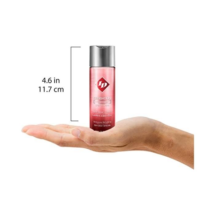 ID Sensation is one of our most popular lubricants, provides you with all the moisture you could ask for in a water-based lubricant, including an awesome heating sensation! This makes for a great product for men, getting that warmth that is exciting and very pleasurable. Use it during intimate moments between you and your partner for an exceptional sensual experience. ID Sensation is condom compatible. Safe to use with your adult toys and highly recommended. Non staining. FDA approved. 65ml
