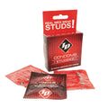 Stimulation is key to adding an extra dose of heat to your bedroom exploits. A great way to do this is by adding some textured condoms to the mix. One of the biggest benefits of using a textured line comes from the heightened sexual stimulation offered by ID Studded condoms. Unlike regular condoms, our textured condoms are dotted with small studs along the surface which help incite arousal in your partner.