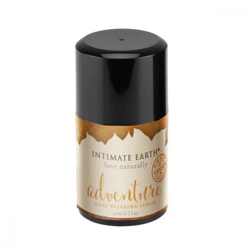 Intimate Earth Adventure Anal Relaxing Serum in sleek black bottle