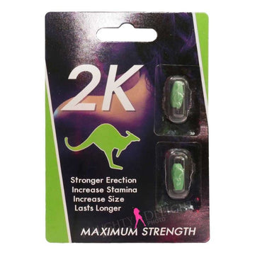 Kangaroo's 2K's premium blend has been scientifically designed for men to increase stamina and performance. 2K is formulated to promote harder erections and enhance sexual activity.Kangaroo's 2K's premium blend has been scientifically designed for men to increase stamina and performance. 2K is formulated to promote harder erections and enhance sexual activity.