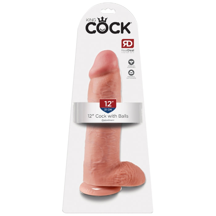 King cock 12-inch realistic silicone dildo with balls at lady jane adult shop