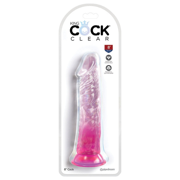 Lady Jane Adult Sex Shop | King Cock Clear 8inch Dildo - Pink