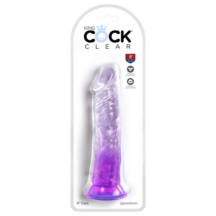 Lady Jane Adult Sex Shop | King Cock Clear 8inch Dildo - Purple