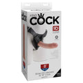 King cock dildo with 8 inch realistic silicone cock and adjustable harness for a secure fit in black