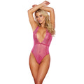 The Pink Lace and Mesh Open Front Teddy is a tantalizing lingerie piece that is perfect for those looking to add some spice to their bedroom attire. This sexy teddy features a low plunge front that accentuates your cleavage. The back of the teddy features a lace-up design that adds a touch of elegance and sensuality to the overall look. One size fits most.