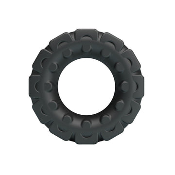 Laiden Crazy Bull cock ring in black with textured bumps and ridges