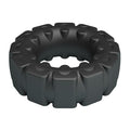 Laiden Crazy Bull Cock Ring - Black silicone with gear-textured edge