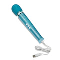 Le Wand Dive submersible teal wand dive personal massager with travel lock and three buttons from lady jane adult shop