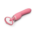 Le wand lick 3 in 1 vibrator pink with silicone tongue, clear chamber, and metallic ring for oral stimulation and ergonomic g spot use